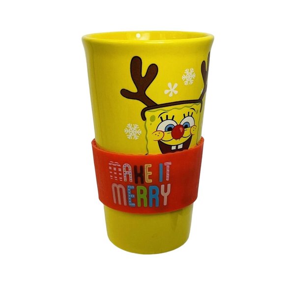Spongebob Squarepants Travel Cup Silicone Sleeve Stephen Hillenburg 16oz Holiday - Picture 8 of 16